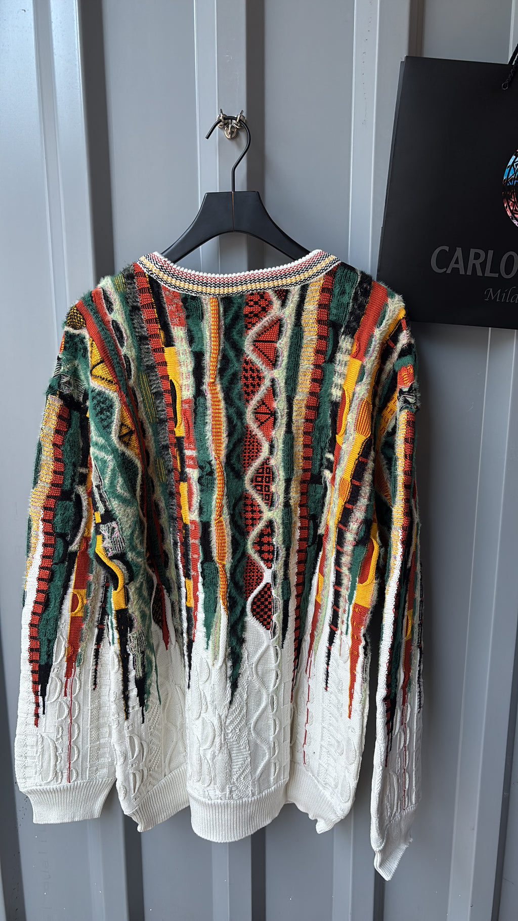 Carlo Colucci Strickpullover – Multicolor mit Fluffy Garn