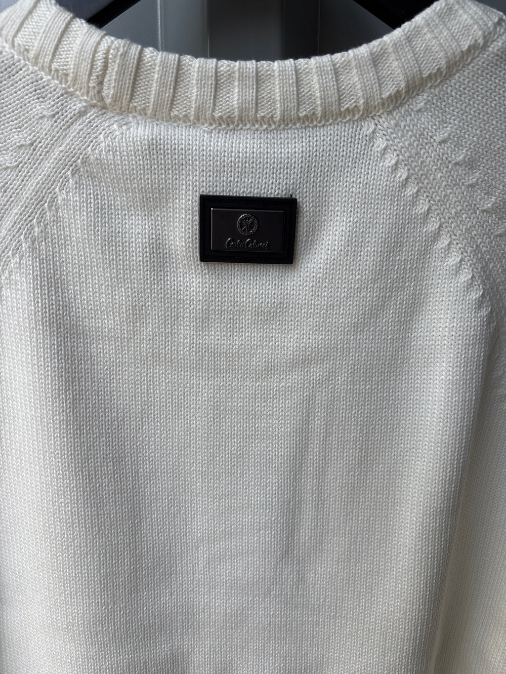 Carlo Colucci Strickpullover – Offwhite – Feinstrick – Designer Pullover