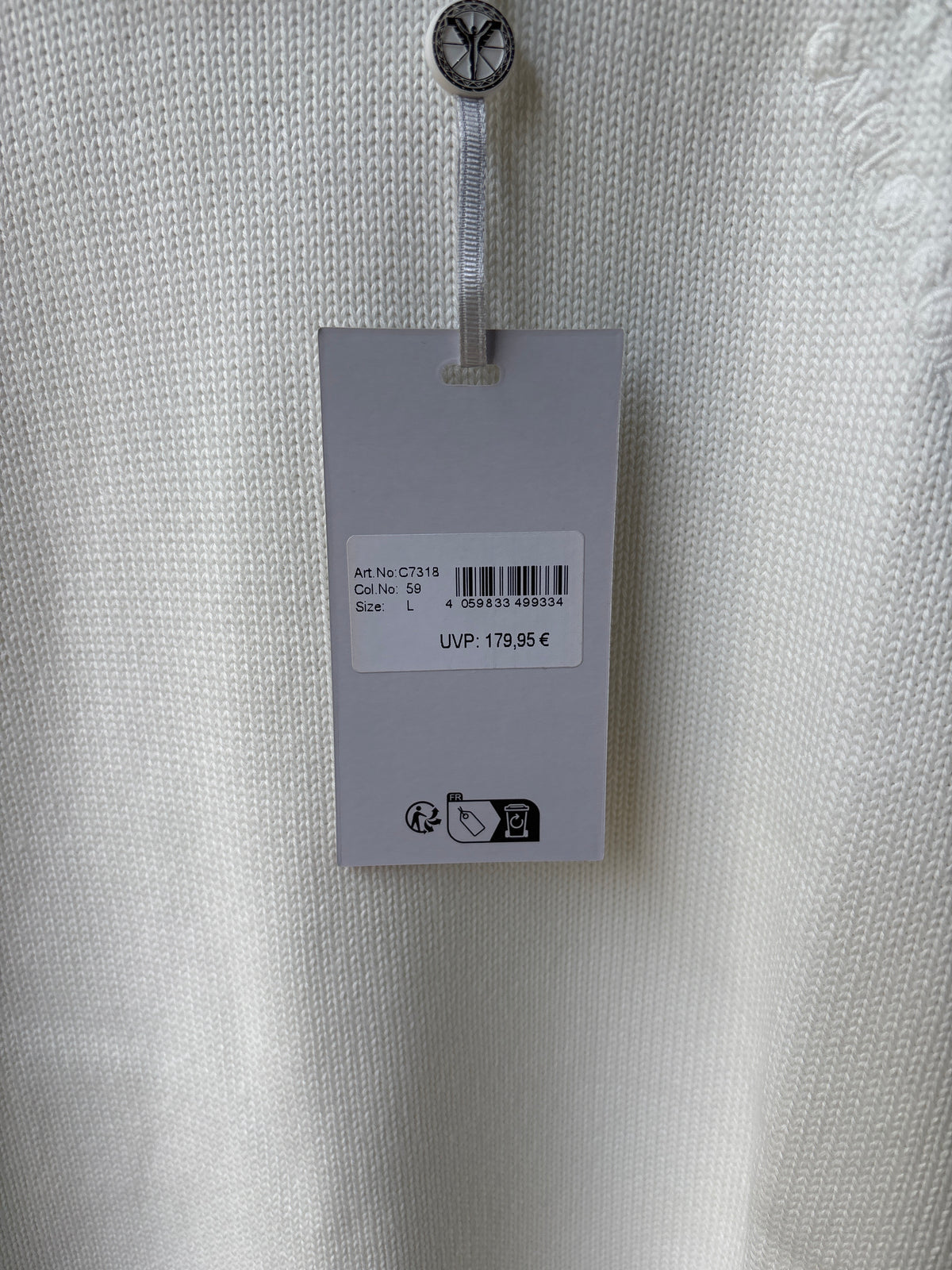 Carlo Colucci Strickpullover – Offwhite – Feinstrick – Designer Pullover