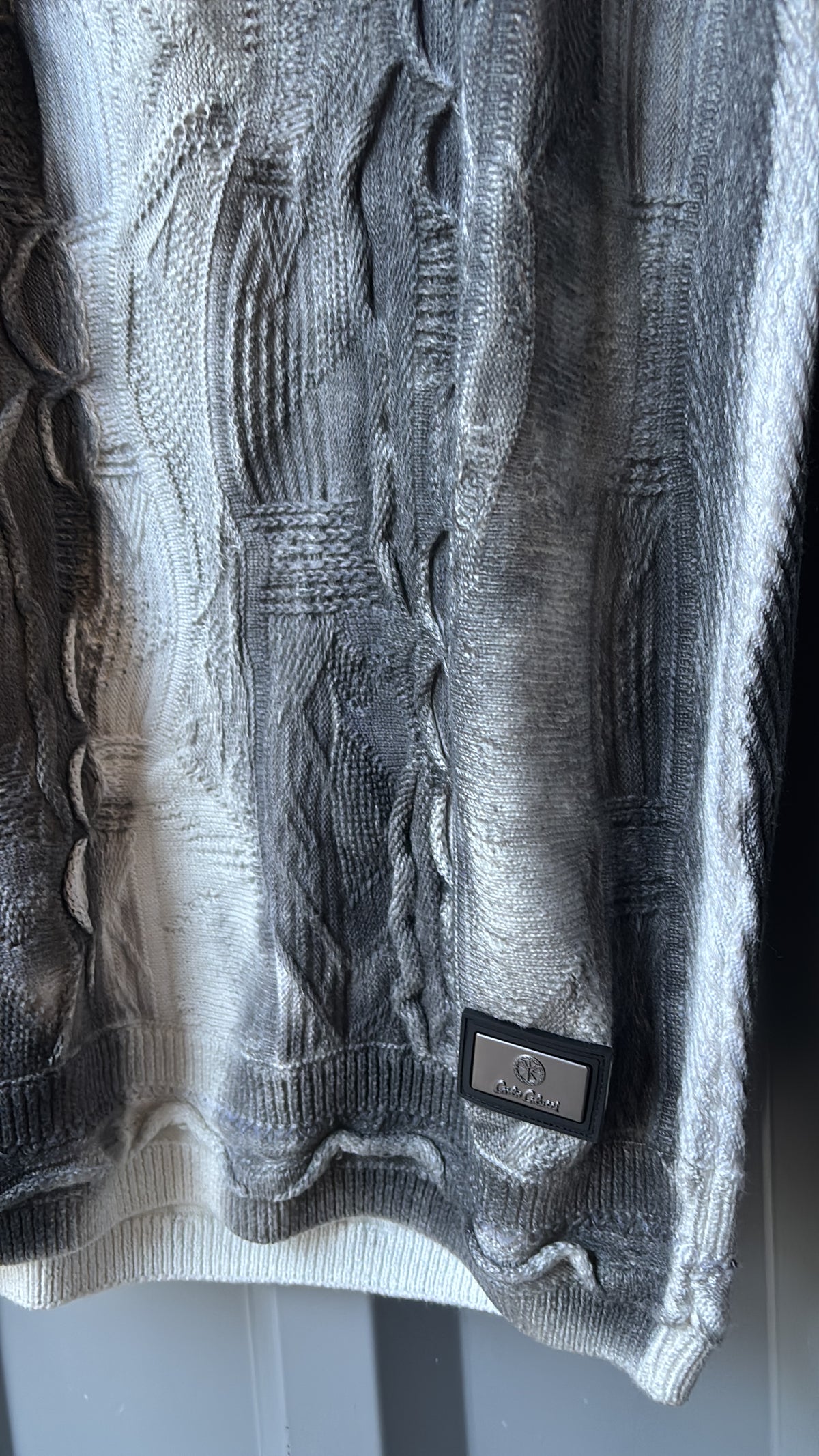 Carlo Colucci Strickpullover – Grau/Silber – Strukturmuster