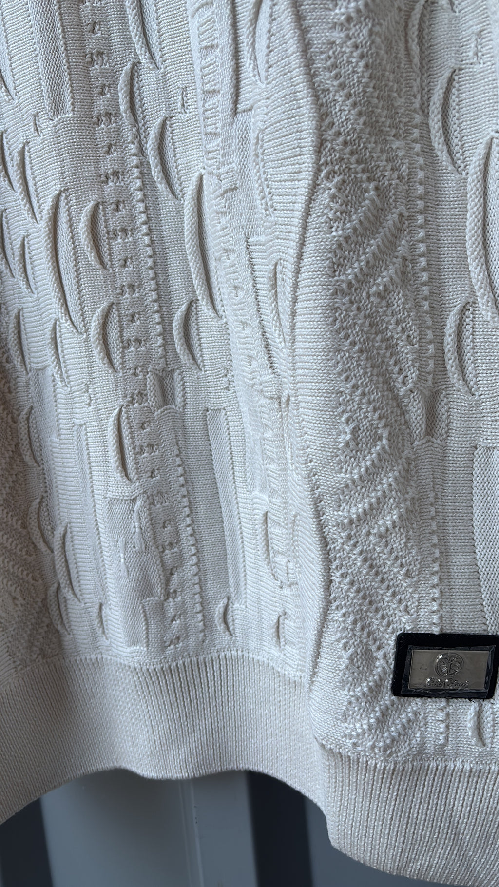 Carlo Colucci Strickpullover – Offwhite/Creme - Strukturmuster
