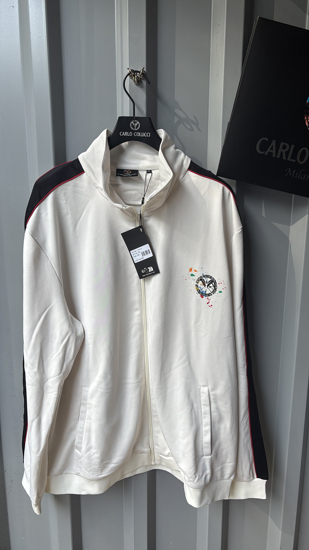 Carlo Colucci Trainingsjacke – Weiß - Backprint