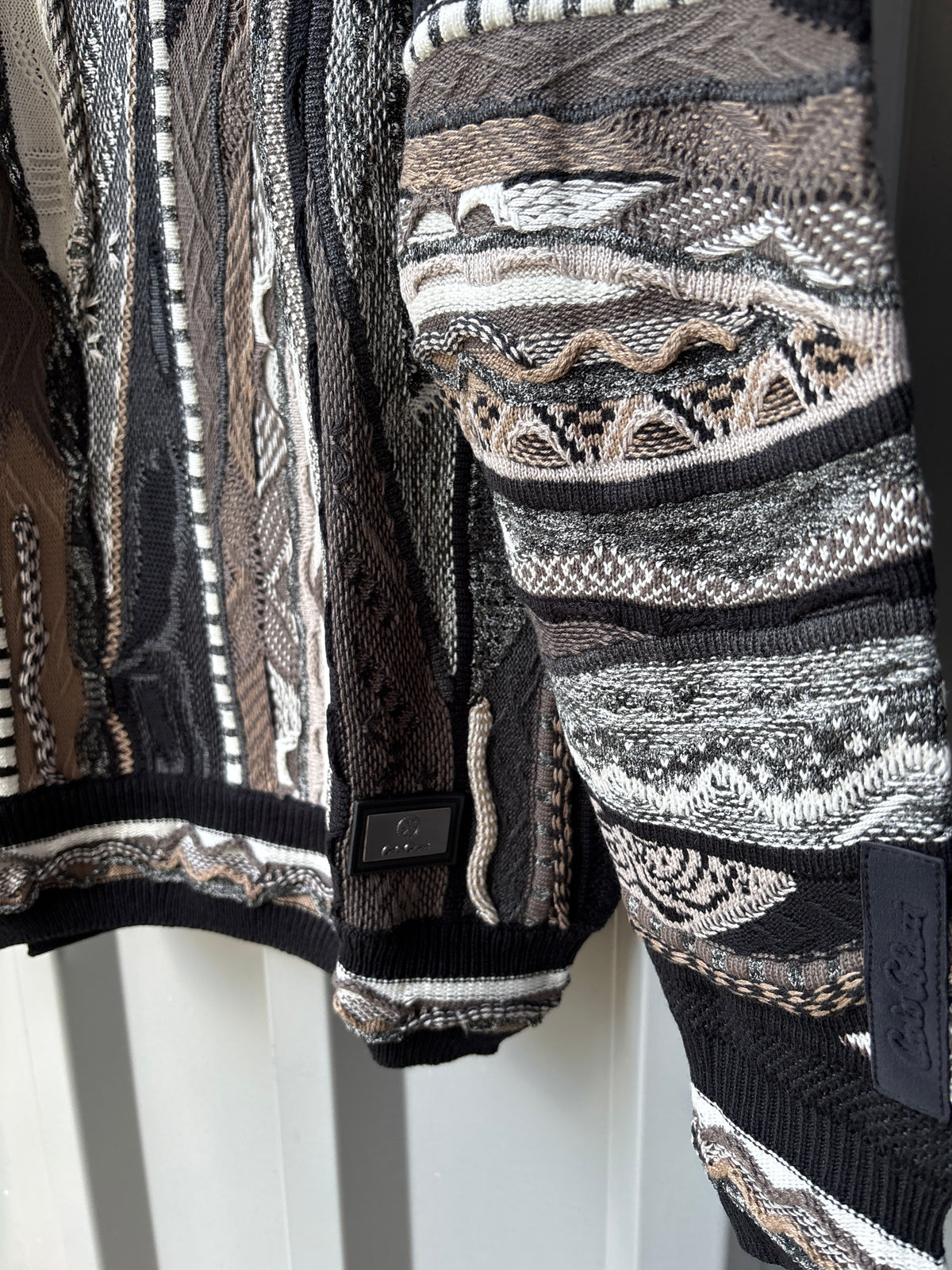 Carlo Colucci Strickpullover – Schwarz/Weiß/Beige/Grau