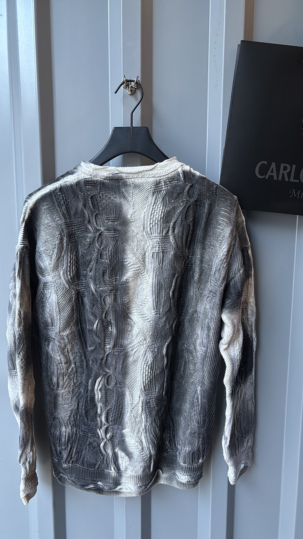 Carlo Colucci Strickpullover – Grau/Silber – Strukturmuster
