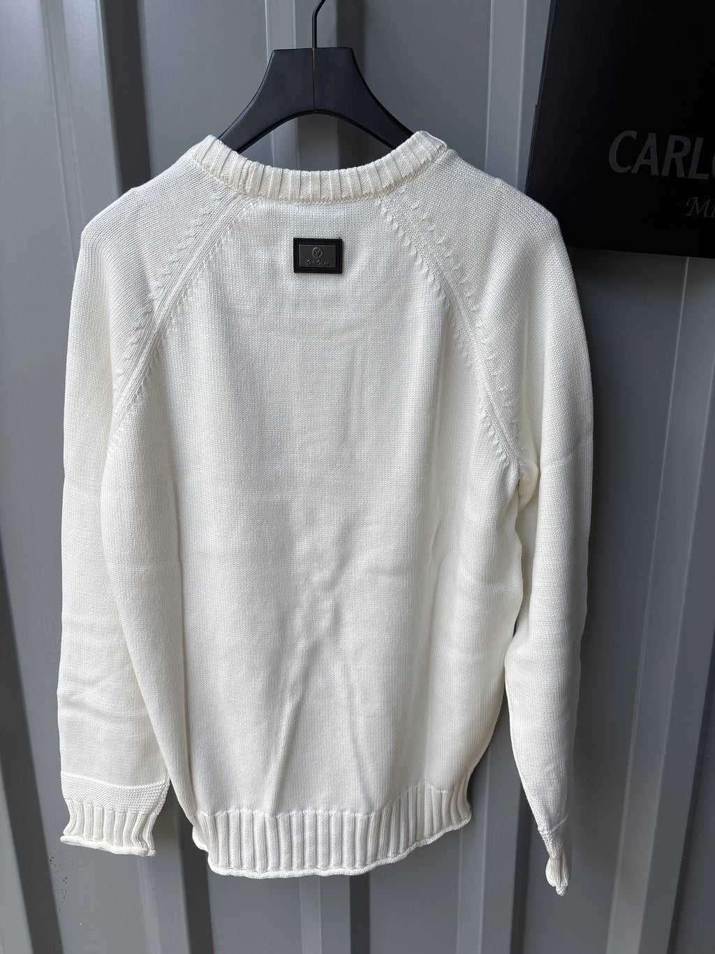 Carlo Colucci Strickpullover – Offwhite – Feinstrick – Designer Pullover
