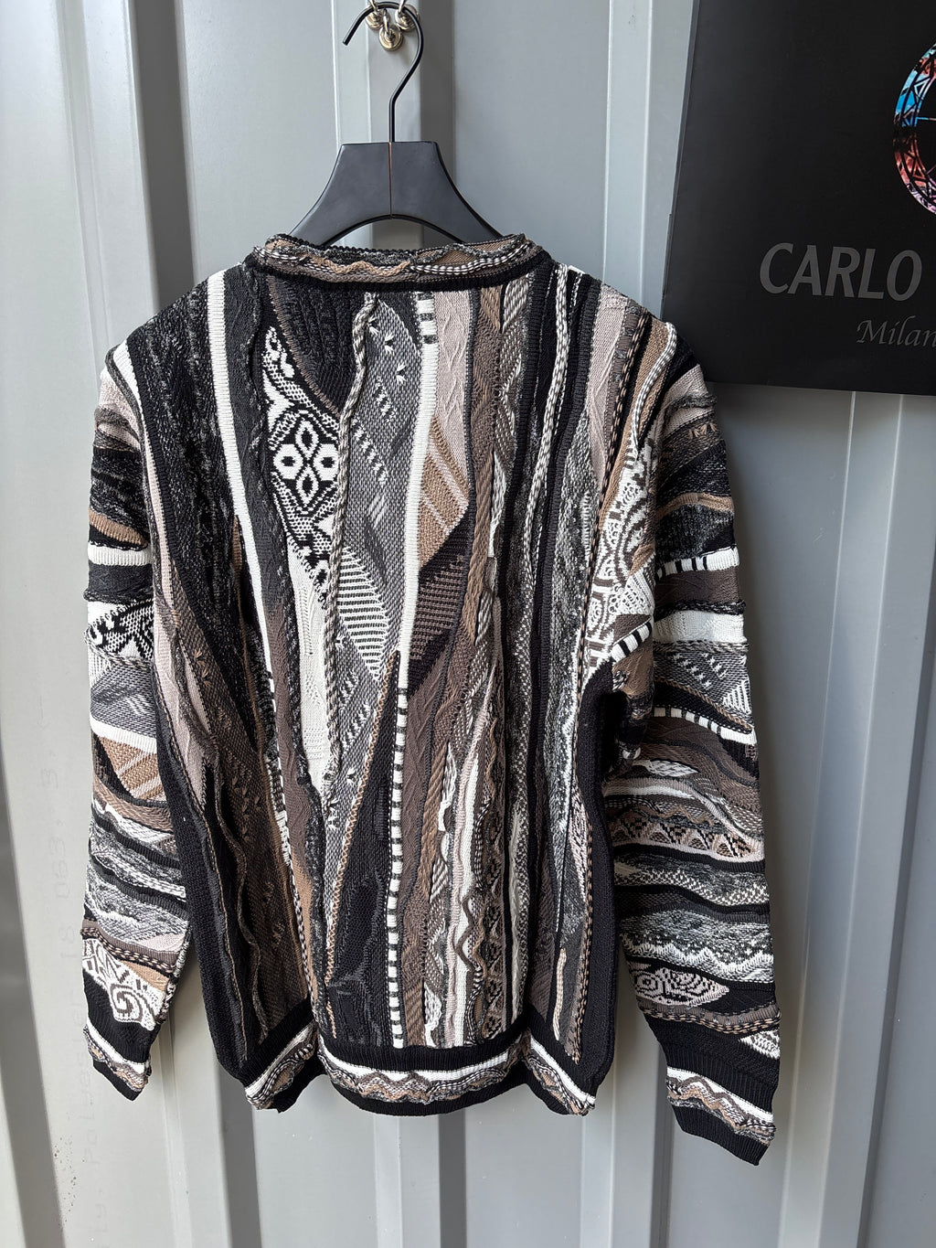 Carlo Colucci Strickpullover – Schwarz/Weiß/Beige/Grau