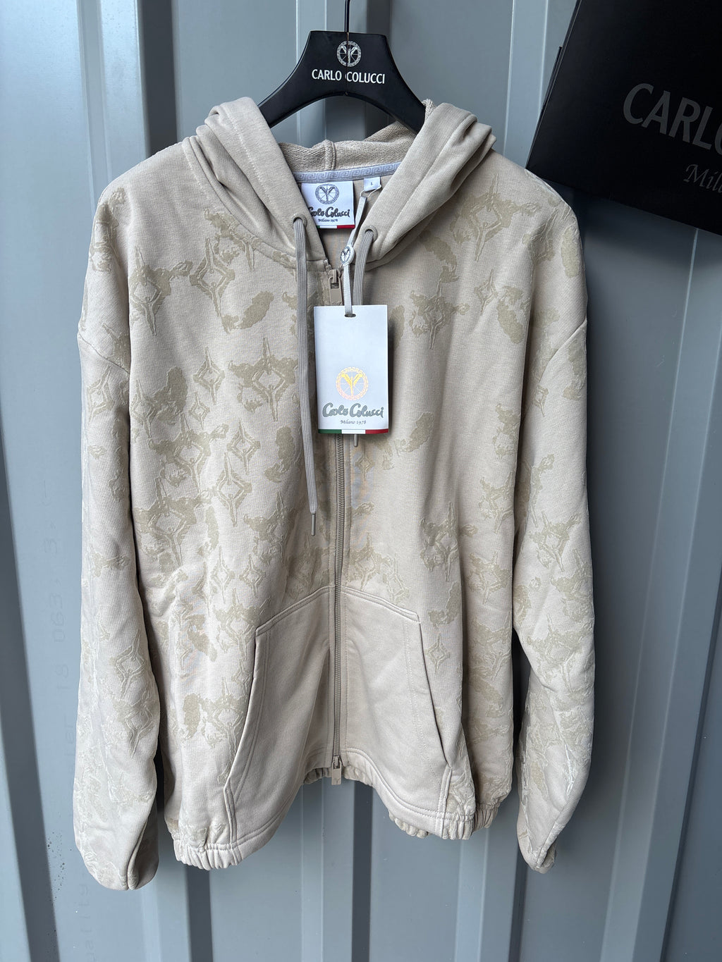 Carlo Colucci Hoodie – Beige – Fullzip