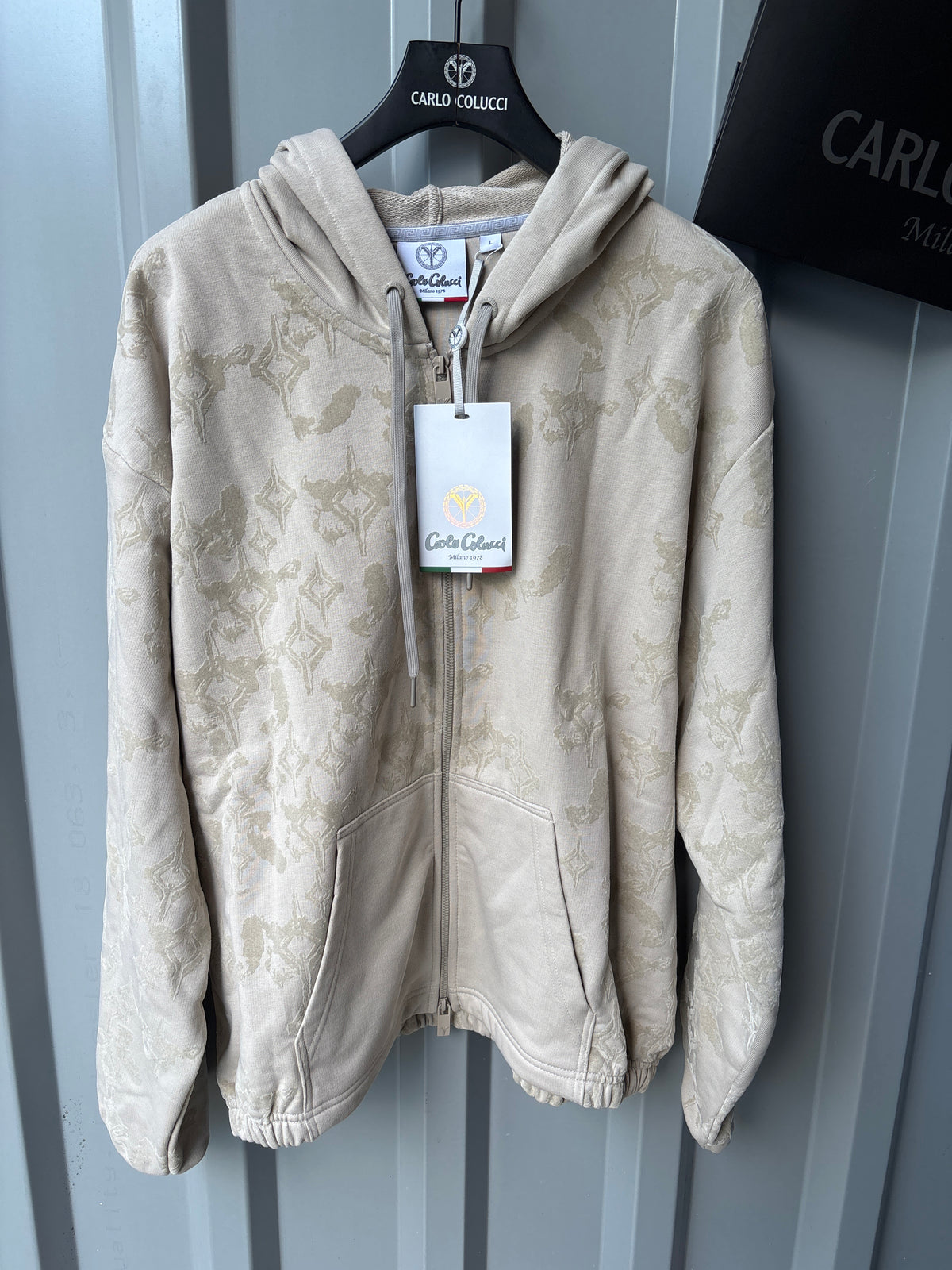 Carlo Colucci Hoodie – Beige – Fullzip