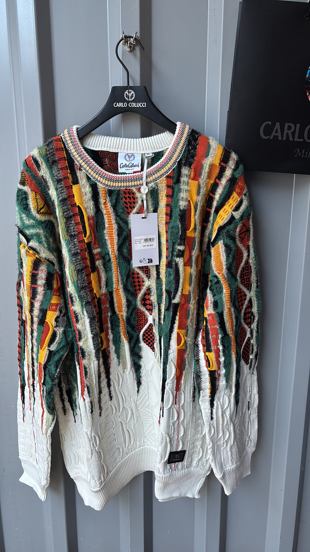 Carlo Colucci Strickpullover – Multicolor mit Fluffy Garn