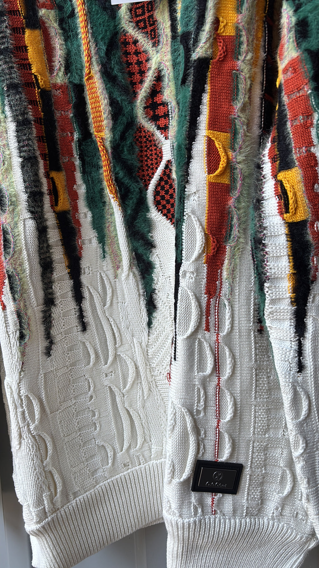 Carlo Colucci Strickpullover – Multicolor mit Fluffy Garn