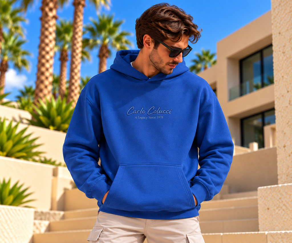 Carlo Colucci Hoodie - Blau - Backprint