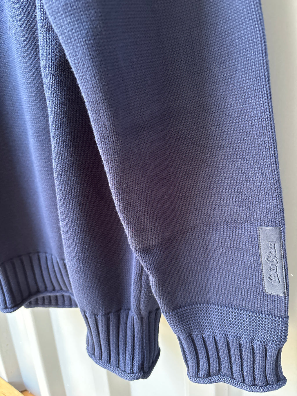Carlo Colucci Strickpullover – Blau – Feinstrick – Designer Pullover