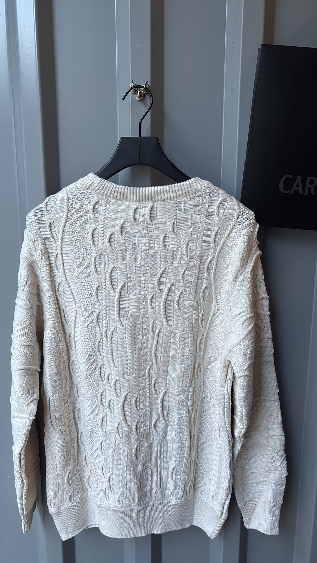 Carlo Colucci Strickpullover – Offwhite/Creme - Strukturmuster