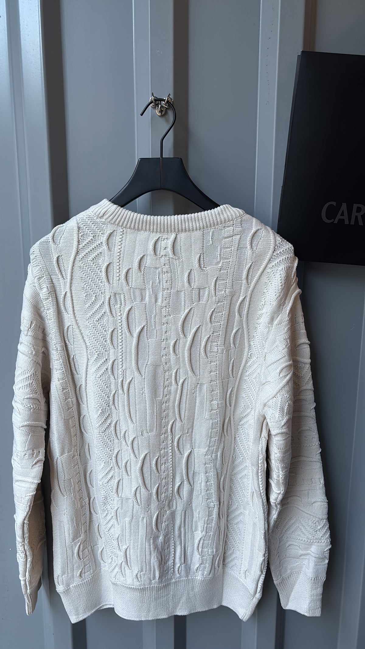 Carlo Colucci Strickpullover – Offwhite/Creme - Strukturmuster