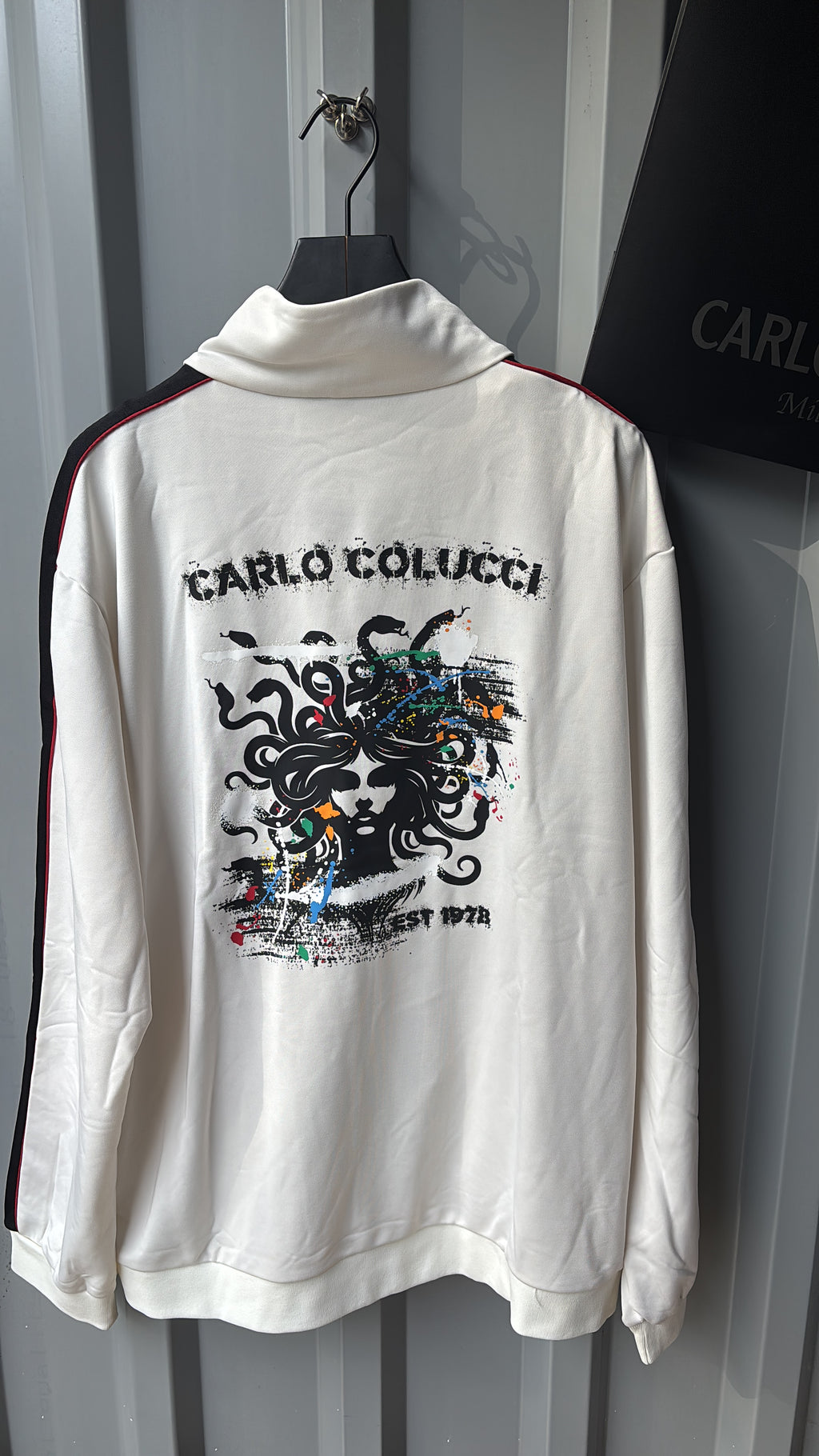 Carlo Colucci Trainingsjacke – Weiß - Backprint
