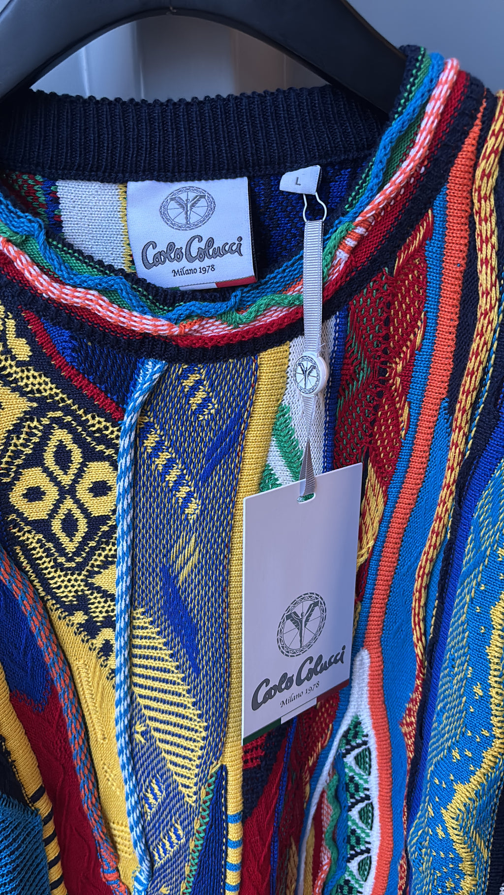 Carlo Colucci Strickpullover - Multicolor – Mehrfarbiges Jacquard-Muster