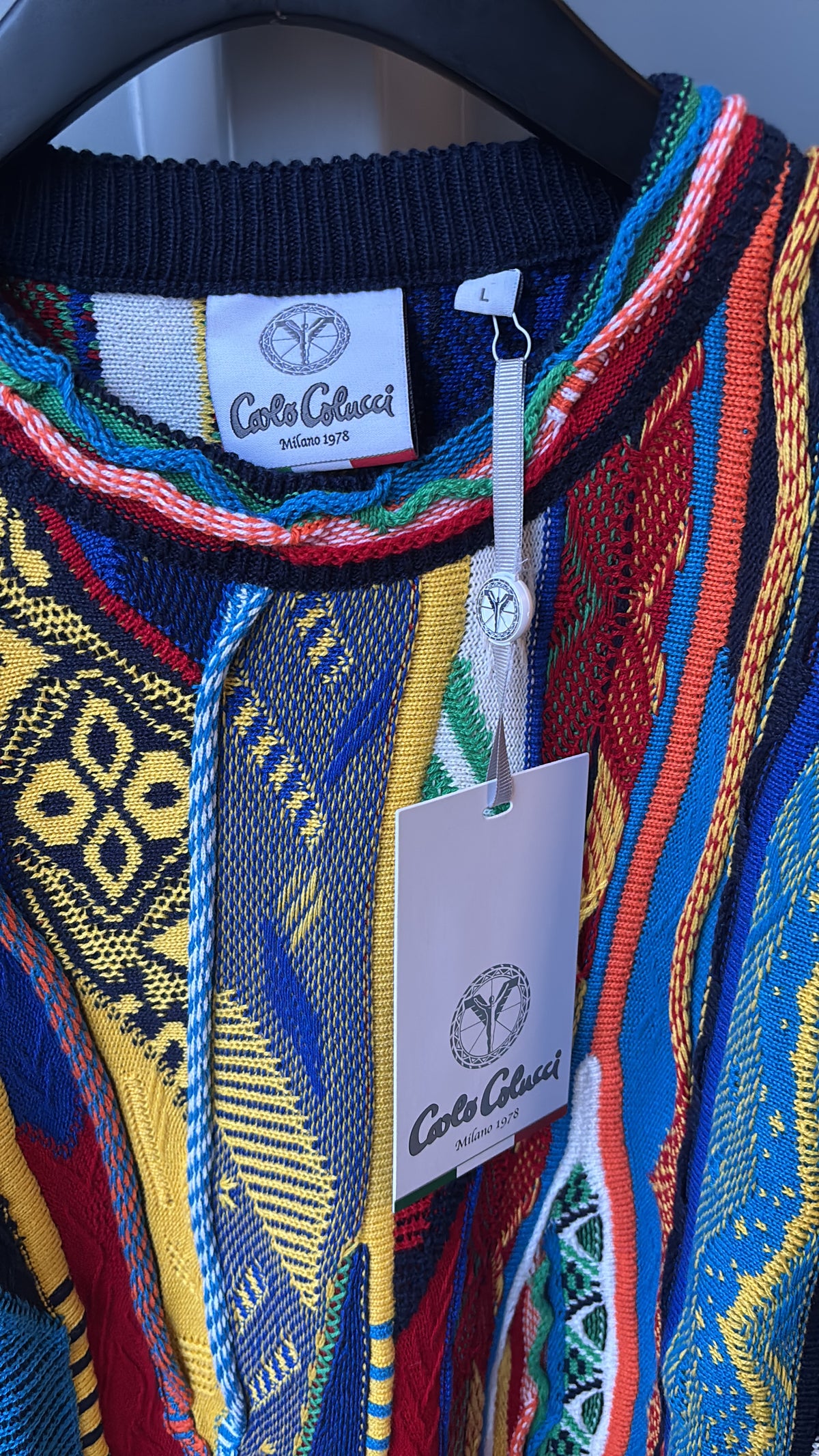 Carlo Colucci Strickpullover - Multicolor – Mehrfarbiges Jacquard-Muster