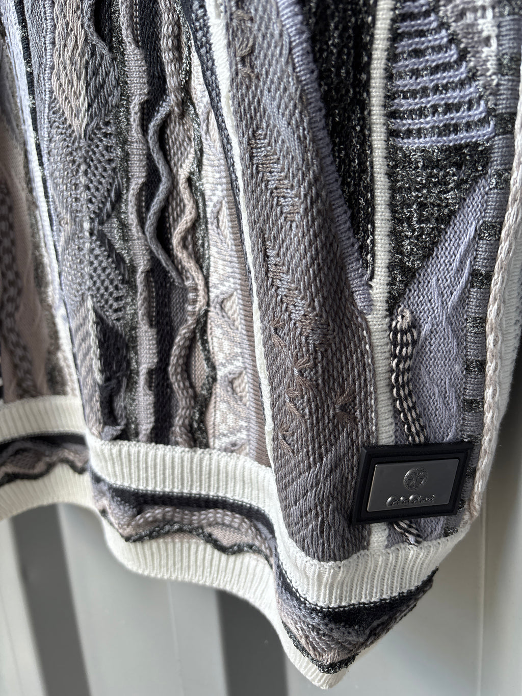 Carlo Colucci Strickpullover – Grau/Schwarz/Weiß/Beige