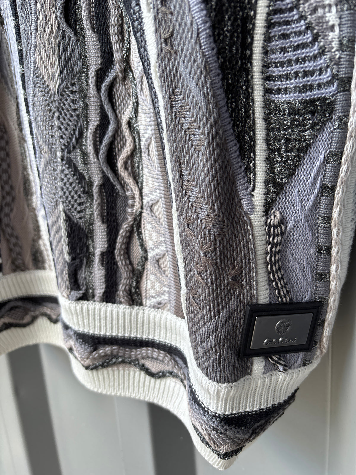 Carlo Colucci Strickpullover – Grau/Schwarz/Weiß/Beige