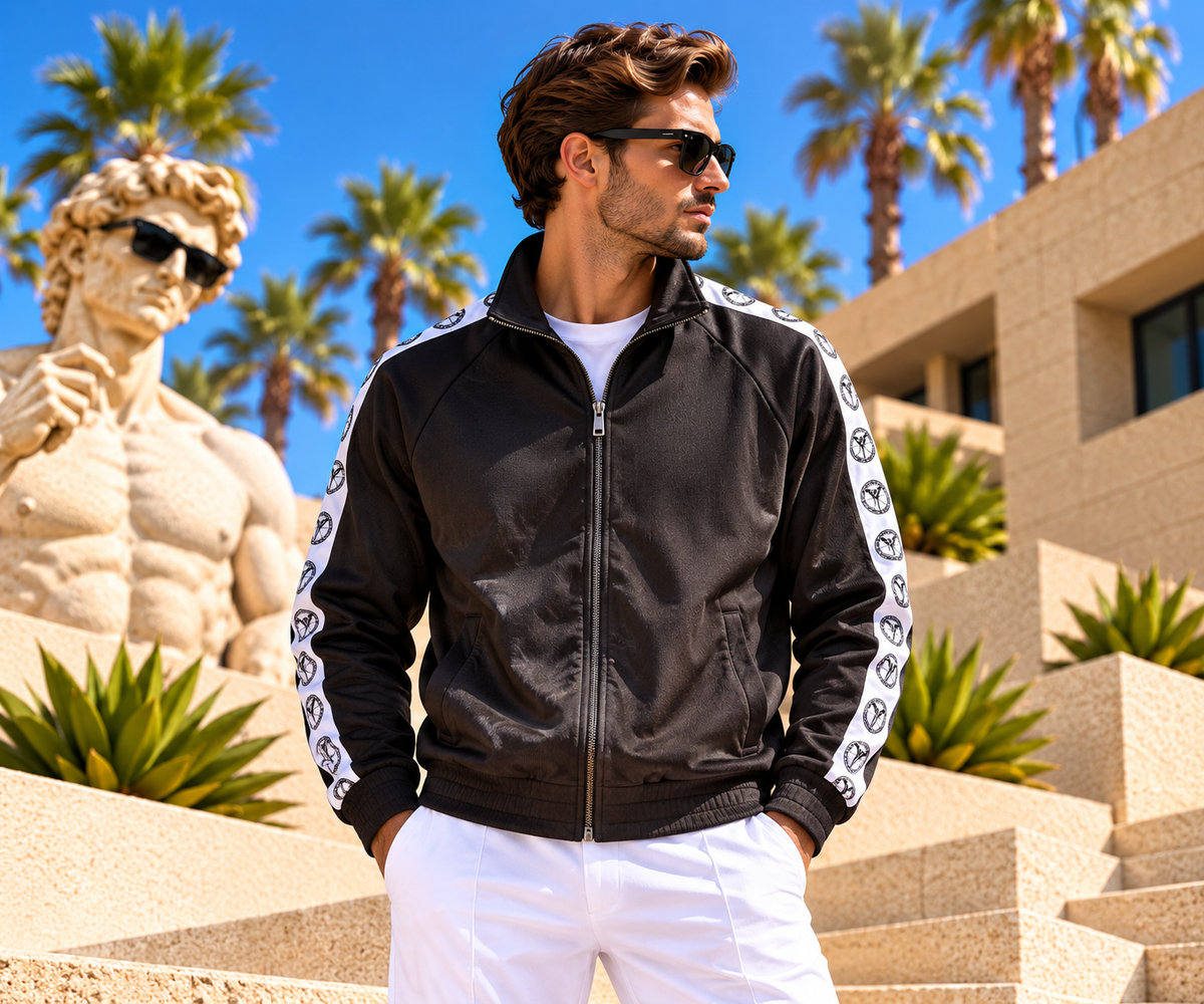 Carlo Colucci Trackjacke Schwarz – Milano 1978 – Statement Backprint