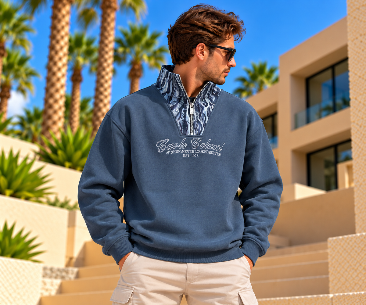 Carlo Colucci Sweater - Halfzip 3D