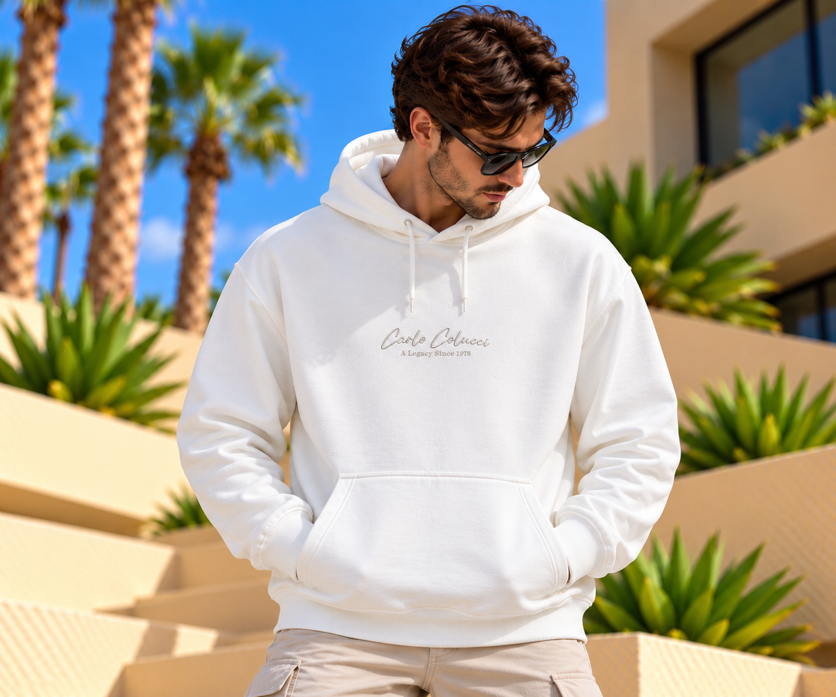 Carlo Colucci Hoodie - Weis - Legacy