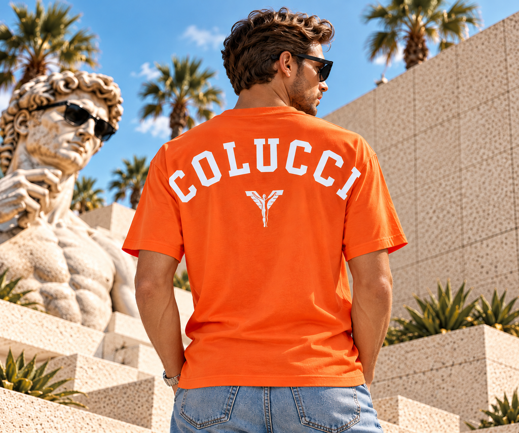 Carlo Colucci T-Shirt Orange – COLUCCI Backprint & Logo