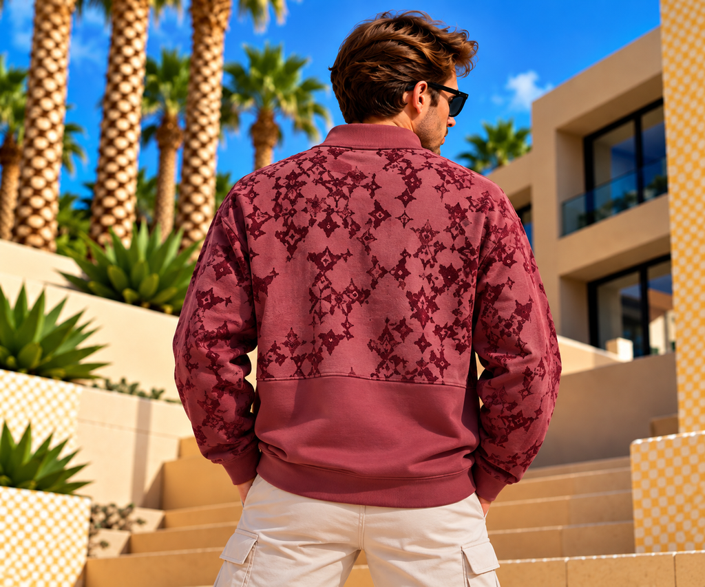 Carlo Colucci Sweater – 3D-Struktur - Halfzip
